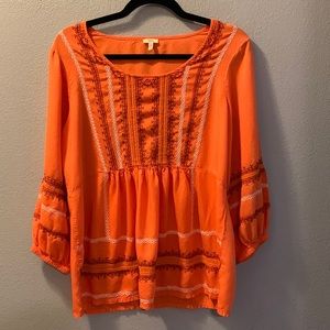 A fabulous orange Boho top